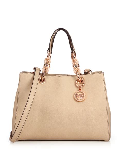 michael kors saffiani leather cynthia|Michael Kors saffiano leather tote.